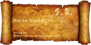 Verle Ulpián névjegykártya